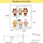 LXLXXL Acrylic Display Case with Removable Shelf Compatible with Labubu POP MART 2 Tier Figure Display Case for Collectibles Cosmetic Clear Acrylic Box