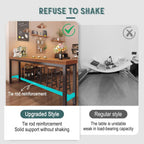 Counter Height Bar Table, Long Pub Table with 1" Top, Sturdy Metal Frame & Adjustable Feet for Kitchen, Living Room, Restaurant, Bar Use