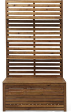 Acacia Wood Mud Bench with Storage and Display Shelves, Classic Wooden Slats for Entryway Organization and Home Interior