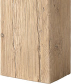 Jennifer Taylor Home Calder 60" Solid Reclaimed Elm Plinth Console Table, Heritage Light Natural Brown Reclaimed Elm