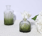 18pcs Green Glass Bud Vase Set, Small Flower Vases for Centerpieces in Bulk, Mini Vintage Vase for Home, Wedding, Table Decor