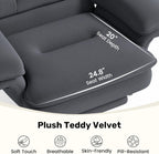 Criss Cross Office Chair with Flip-Up Armrests and Headrest, 135° Reclining Swivel Velvet Criss Cross Chair with Wheels & Foot Rest, Big and Tall Cloud Cross Legged Office Chair for Home, Gray