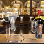 Wine Decanter Drying Stand with Rubber Coated Top to Prevent Scratches, Wine Decanter Drying Rack for Standard and Large Wine Decanters, Wine Decanter NOT Included, (with Cleaning Brush)