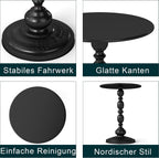 Set of 2 Vintage Small End Tables - Round Pedestal Side Table for Small Spaces, Perfect as Bedside Table for Living Room, Bedroom, Compact and Functional Vintage End Tables for Living Room
