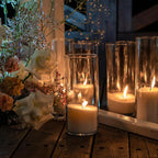 SUPMIND 6 Pack Glass Cylinder Vase for Table Centerpieces, 6 Inch Clear Glass Flower Vases Bulk Glass Hurricane Candle Holder Small Floral Vases for Table, Floating Candle Vase for Wedding Home Décor
