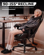 GTPLAYER Gaming Chair, Big and Tall Video Game Chair with High Back PU Leather, Home Office Ergonomic Computer Chair with Footrest, Adjustable Height, 360° Swivel Wheels for Adults and Teens