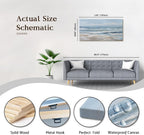 BewDalky Abstract Coastal Beach Wall Art Blue Ocean Waves Canvas Prints Modern Minimalist Landscape Painting Seascape Pictures Artwork for Living Room Bedroom Bathroom Beachy House Wall Decor 20"x40"