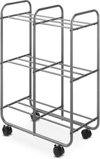 Whitmor 3 Tier Rolling Cart, Portable Closet, Metal Rolling Storage Cart,Suitable for Bedrooms, Living Rooms, and Kitchens.