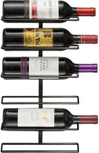 Sorbus Wall Mount Wine Rack – Holds 6 Bottles – Black Metal Wine Bottle Holder for Wall, Modern Wine Rack for Home Bar, Kitchen
