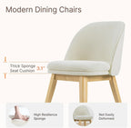 KISLOT Wooden Dining Chairs Set of 4, Fabric Upholstered Modern Dining Room Chairs with Double-Layer Thick Seat Cushion & Ergonomic Backrest for Restaurant, Kitchen and Café, 2 Boxs