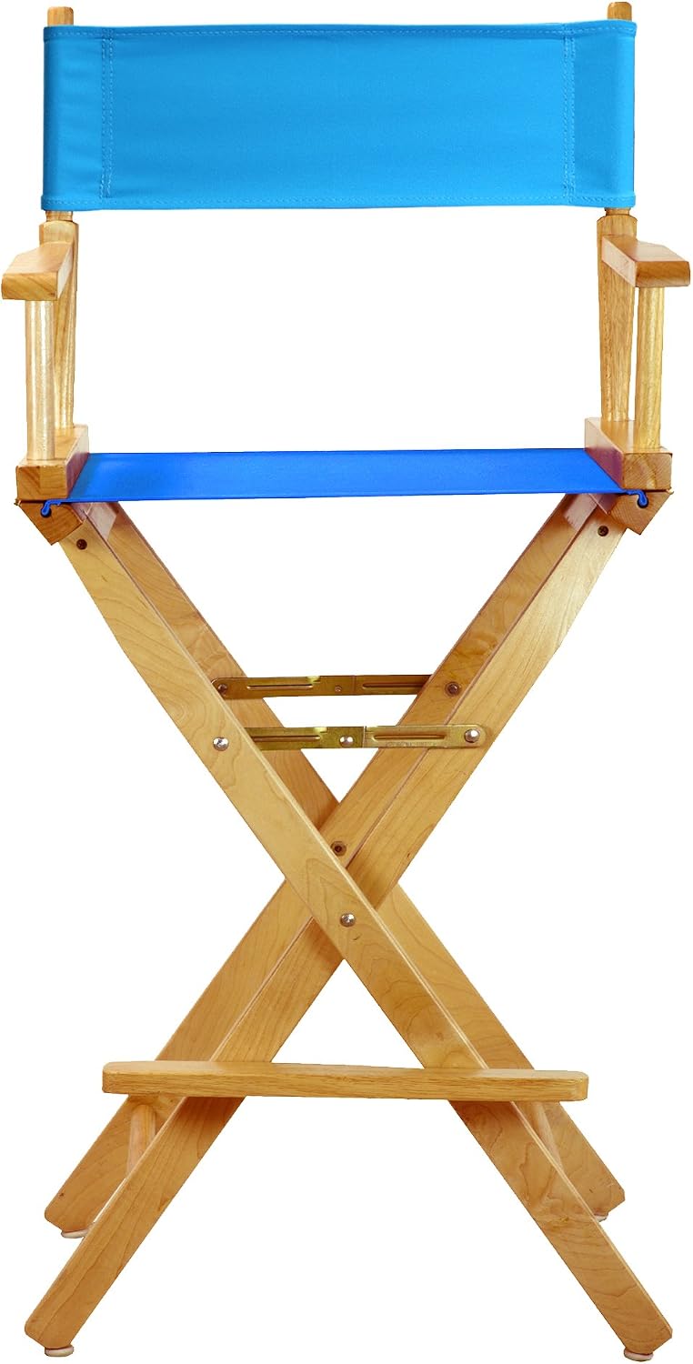 Casual Home 230-00/021-27 Director Chair 30" - Bar Height Natural Frame/Turquoise Canvas