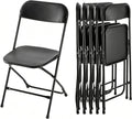 HealSmart 6-Pack Plastic Folding Chair, Portable Chair with Metal Frame, 330lb Capacity, Foldable and Stackable Chairs for Wedding, Party, Picnic, Office, Indoor/Outdoor Dining, Black