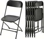 HealSmart 6-Pack Plastic Folding Chair, Portable Chair with Metal Frame, 330lb Capacity, Foldable and Stackable Chairs for Wedding, Party, Picnic, Office, Indoor/Outdoor Dining, Black