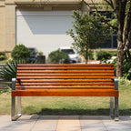 Patio Benches for Outdoors Outdoor Park Bench Double Garden Seat Chair Wrought Iron Plaza with Backrest Company Leisure Garden Benches for Outdoors