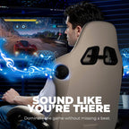 GTPLAYER Gaming Chair with Speakers ACE-PRO, Computer Video Game Chairs with Footrest for Adults, Built-in Speakers, App Support & Bluetooth Control, Ergonomic Reclining Silla, Linkage Armrest, Ivory