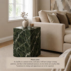Handmade Natural Marble Side Table, Made to Order Custom Stone End Table, Luxury Nightstand Table for Living Room Bedroom, Customizable Marble Slab Furniture