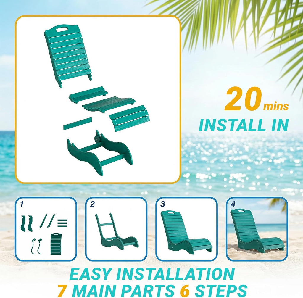 Skybright HDPE Pool Lounge Chairs, in-Pool Chaise Lounge Outdoor with Wheels, S Shape Patio Sun Shelf Lounger for Poolside, Deck, Patio, Beach