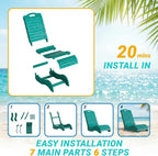 Skybright HDPE Pool Lounge Chairs, in-Pool Chaise Lounge Outdoor with Wheels, S Shape Patio Sun Shelf Lounger for Poolside, Deck, Patio, Beach