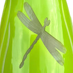Rolf Glass Dragonfly Colored Glass Vases | 6.5" Flower Vases | Diamond-Wheel Engraved | Designed and Engraved in the US | Bright Blue and Green Glass | Nature-Inspired Design | Set of 2