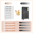 Steel Kitchen Pantry Cabinet with Barn Doors and Adjustable Shelves, Metal Farmhouse Storage Cabinets for Living Room, Bathroom, Kitchen Storage