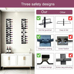 Wall Mount Wine Rack – 24 Bottles – Black Metal Wine Bottle Holder for Wall, Wine Rack for Home Bar, Kitchen