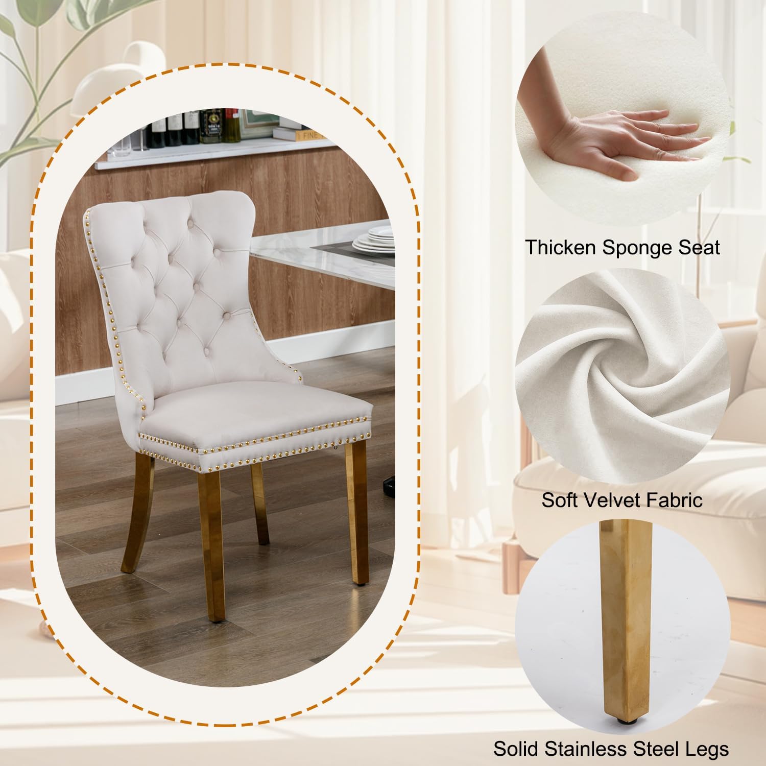SSLine 5-Piece High-Gloss Black Dining Table Set for 4,Modern 70" Wood Kitchen Table with 4 Velvet Tufted Chairs,Luxury Rectangle Dining Room Tables with Pillar Gold Steel Pedestal Base