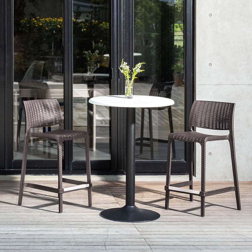 Lagoon Rue Rattan Stack-Able Counter Stool - 2 Pcs Per/Set (White)