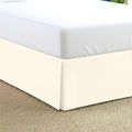 Luxury Pleated King Bed Skirt with Split Corners - 8 Inch Tailored Drop - Pleated Dust Ruffle - 600-TC Egyptian Cotton - Easy Fit, Soft & Durable - (Ivory, Solid)