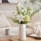 hjn 12 Inch White Ceramic Vase for Flowers, Matte Tall Modern Vase for Decor Minimalist Flower Vase for Home Decor Living Room Tabletop Centerpiece