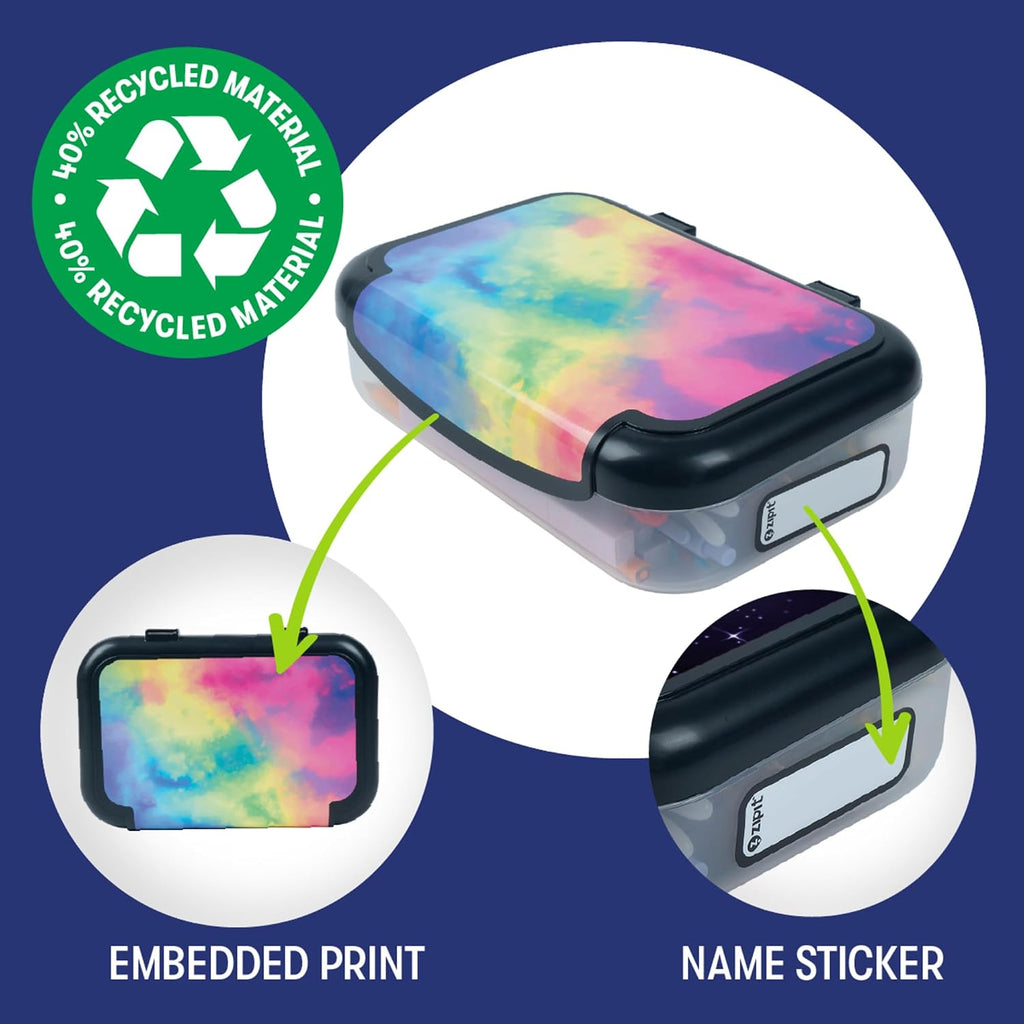 ZIPIT: Pencil Box Bundle: Rainbow & Butterflies - Recycled Plastic Cases, Large Capacity Storage Organizers, School Supplies-Stationary, Kid-Girl-Boy