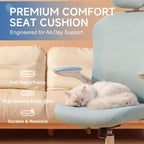 Ergonomic Office Chair with Adjustable Lumbar Support and Headrest, High Back Mesh Desk Chair for Home Office,Flip-Up Arms 90-120° Tilt Lock Rolling Swivel Task Chairs (White-Blue6065)