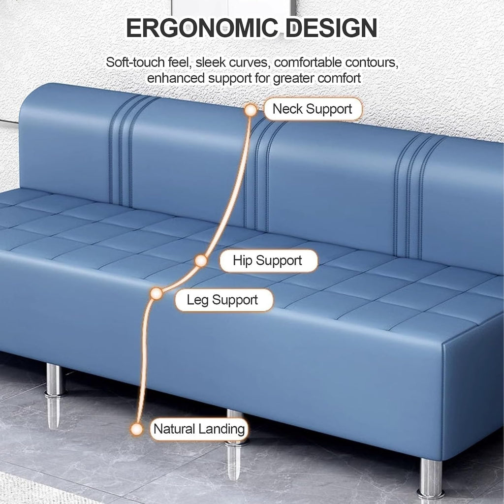 Office Reception Chairs, Waiting Room Benches, and Faux Leather Benches,Ideal for Clinics, Airports, Hospitals, Salons, Banks, Barbershops, and Beauty Salons(Black,66.9x21.7in)