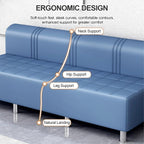 Office Reception Chairs, Waiting Room Benches, and Faux Leather Benches,Ideal for Clinics, Airports, Hospitals, Salons, Banks, Barbershops, and Beauty Salons(Black,66.9x21.7in)