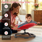 Costzon Sensory Chair, 360° Sit & Swivel Autistic Children Sensory Toy w/Non-Slip Metal Base for Training Body Coordination and Indoor Outdoor Use, Spinning Chair for Autistic Kids (Red,Elephant)