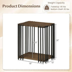 Giantex 2-Tier Wood Side Table - Narrow Sofa Couch End Table with Open Storage Shelves & Unique Metal Frame, Rustic Night Stand for Bedroom Living Room (1)