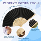 HJX Personalized Wedding Fans for Guests Custom Engraved Bulk Paper Folding Fans Favors for Party