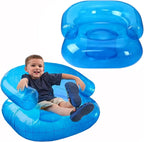 2PCS Kids Inflatable Pool Chairs, Waterproof PVC Blow Up Chairs with 2 Air Vents, Portable Air Couches for Learning, Camping, Beach Party, Blue
