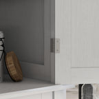HOMCOM 72.5" Kitchen Pantry Cabinet, Traditional Freestanding Storage Cabinet with 4 Doors, Drawer and 3 Adjustable Shelves for Dining Room, White Wood Grain