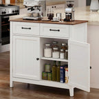 Bealife 32" Buffet Cabinet, Kitchen Island with Storage, Coffee Bar Cabinet with 2 Drawers and Adjustable Shelf, Kitchen Storage Cabinet for Dining Room, Living Room, Entryway (Retro)