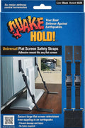 QuakeHOLD! Universal Flat Screen TV Safety Straps, Nylon Anti-Tip Adhesive Straps, Earthquake Protection, For TVs and Furniture, Child Proofing for Home Safety, Easy Installation, Black, 1 Pack