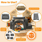PY HOME & SPORTS Kids Modular Sofa Play Set, 7-Piece Creative Foam Couch for Children, Soft Coral Fleece, Multiple Configurations, Improves Hands-On Skills & Imagination, Compressed Packaging