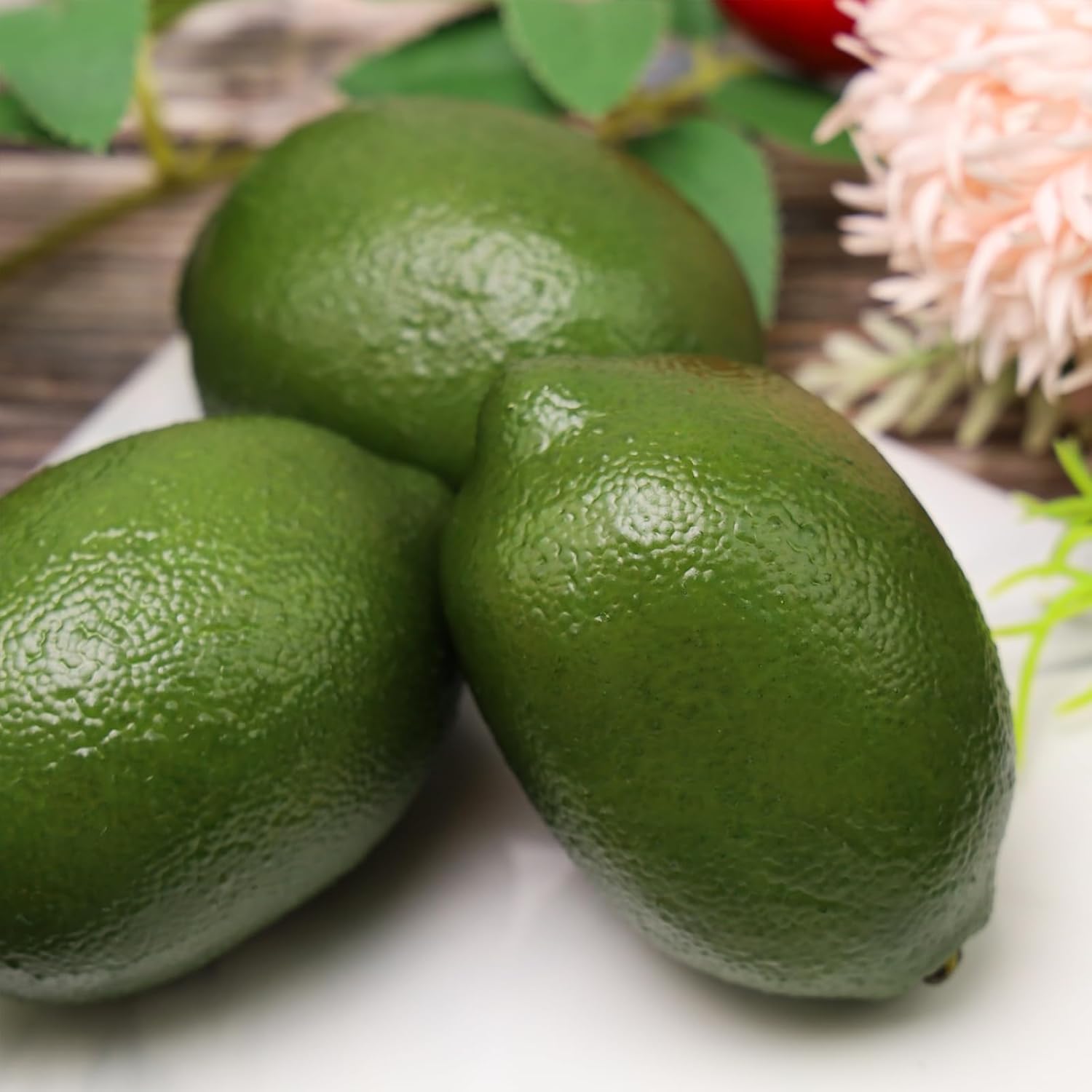 Gresorth 12pcs High-Grade Fake Green Lemon Decoration Realistic Fruits Artificial Lime for Home Party Holiday Adornment