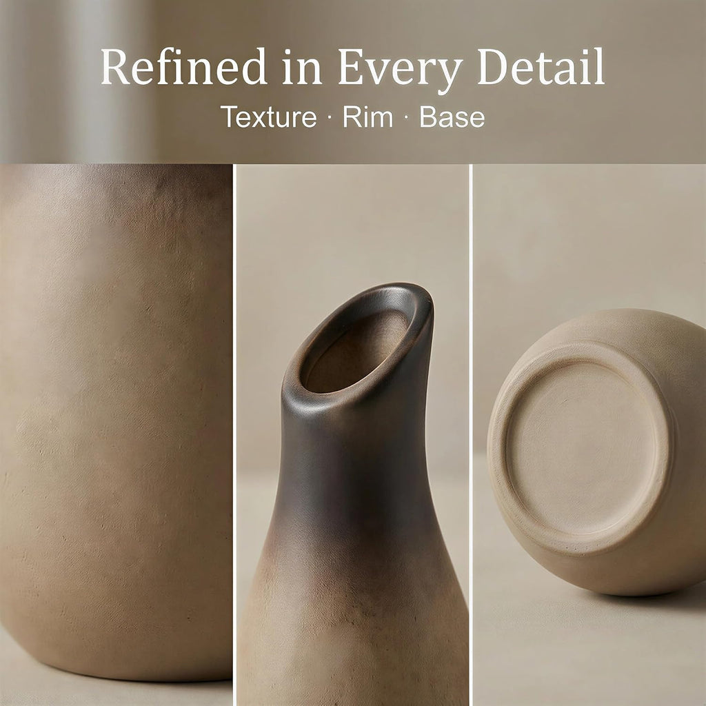 Ceramic Bud Vases, Rustic Small Vase Set of 11, Mini Pottery Vases for Flowers, Modern Farmhouse Home Decor, Clay Vases for Wedding Centerpiece, Shelf and Dinning Table Decoration