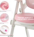 Ergonomic Kids' Study Chair, Height Adjustable Kids Desk Chair for Boys Girls,Comfortable for Teenagers Playing, Drawing, Ideal Gift for Children,Students（Pink）
