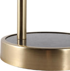Slim End Table, Side Table, or Night Stand for Home Decor - Elegant Metal Drink Table with Marble Top for Office, Living Room, or Bedroom Decor - A Compact Accent for Small Spaces - 23" Black & Gold