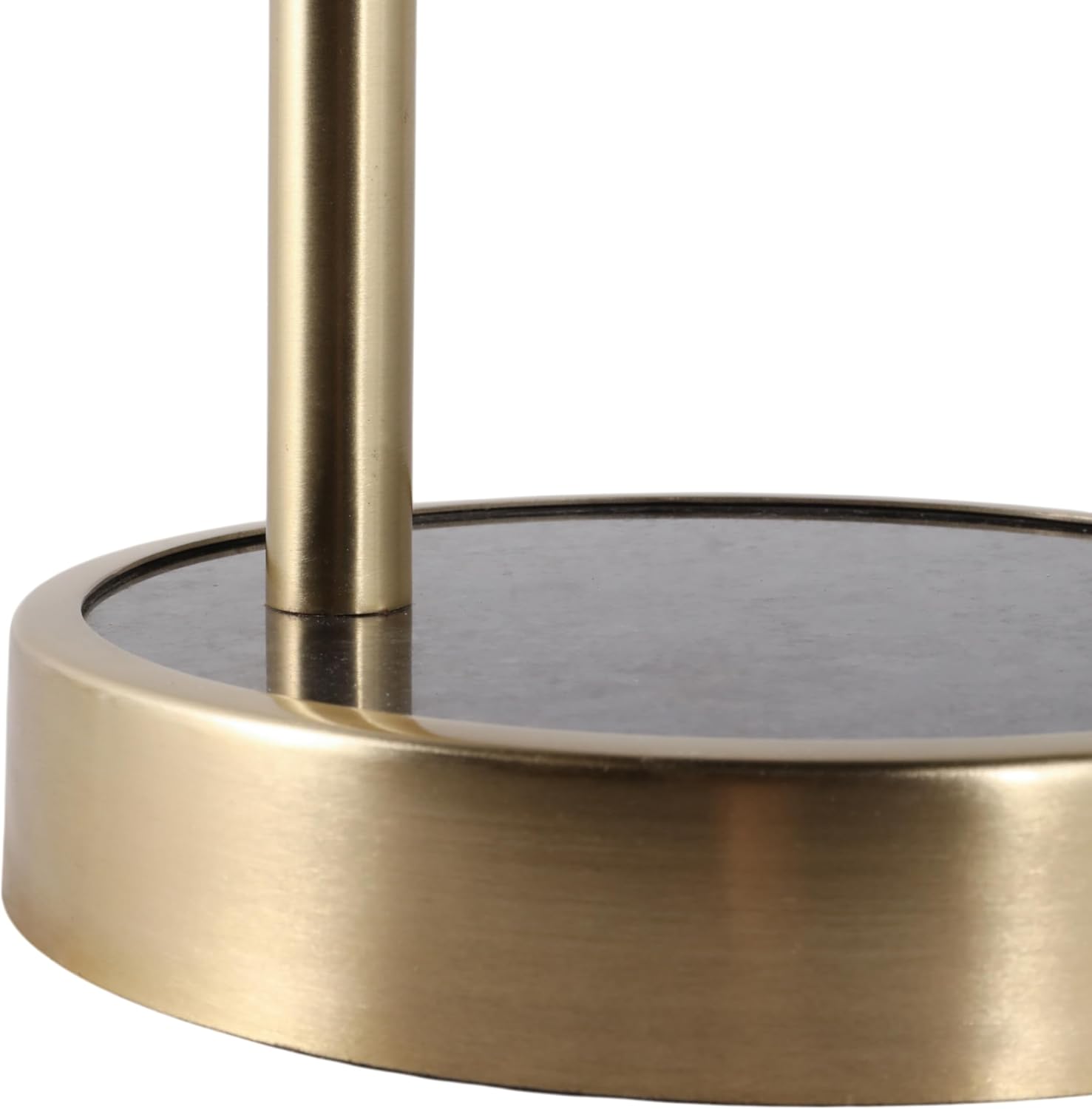 Slim End Table, Side Table, or Night Stand for Home Decor - Elegant Metal Drink Table with Marble Top for Office, Living Room, or Bedroom Decor - A Compact Accent for Small Spaces - 23" Black & Gold