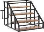 Coffee Syrup Rack Organizer, 4 Tier Countertop Storage Shelves, Kitchen Storage, 16 Syrup Bottle Stand Holder for Wine, Liquor, Kitchen Coffee Station Organizer Rack, 13.8"x16.9"x13.0", Rustic Brown
