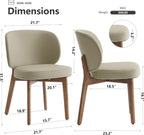 YOUNIKE Dining Chairs Set of 6 Mid Century Modern Kitchen Chair with High Back Faux Leather Upholstered Armless Chair 20" Wide Padded Seat with Wooden Legs for Kitchen Dining Living Room Bedroom Khaki