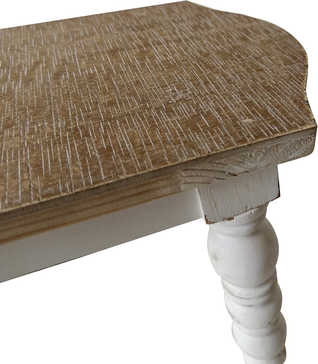 dwellington Wooden Bathroom Farmhouse Step Stool, Wood Foot Stool for Adults Kids, Bedside Step Plant Stand for Kitchen