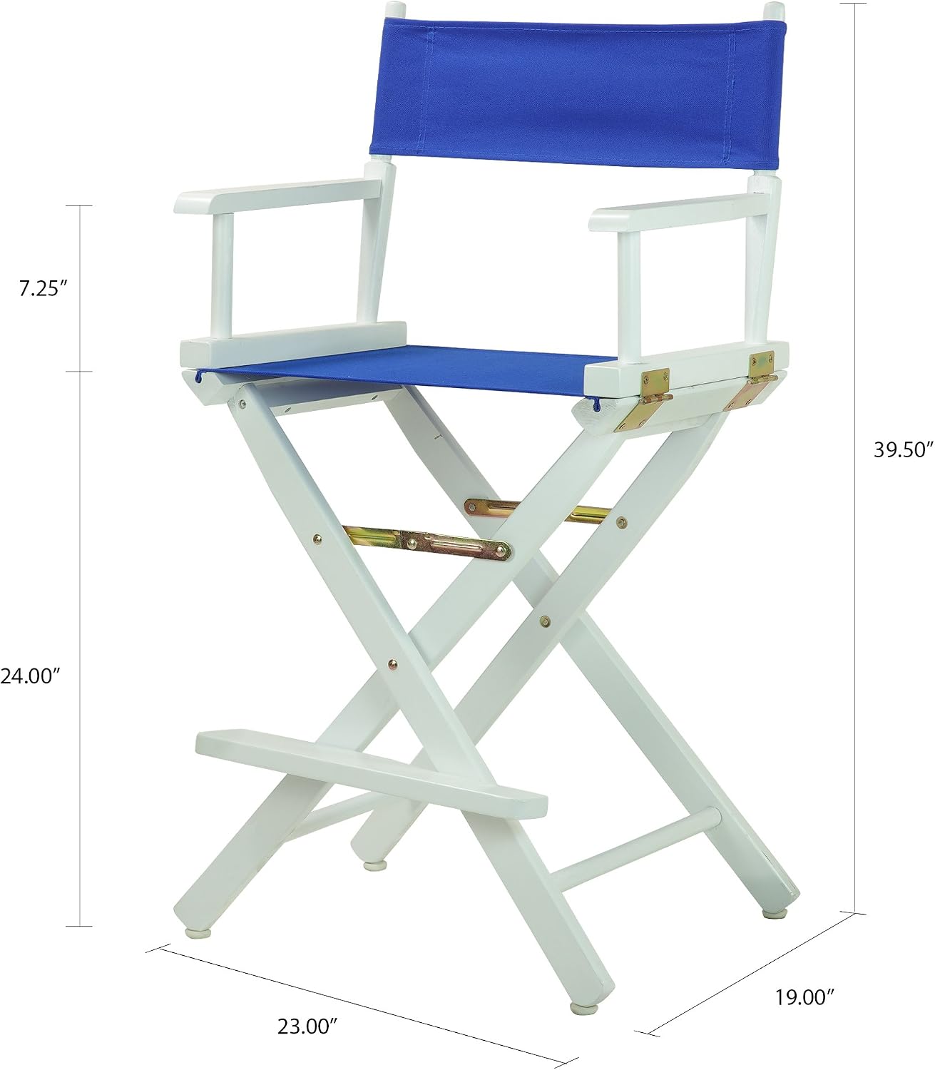Casual Home 24" Director's Chair White Frame with Royal Blue Canvas, Counter Height